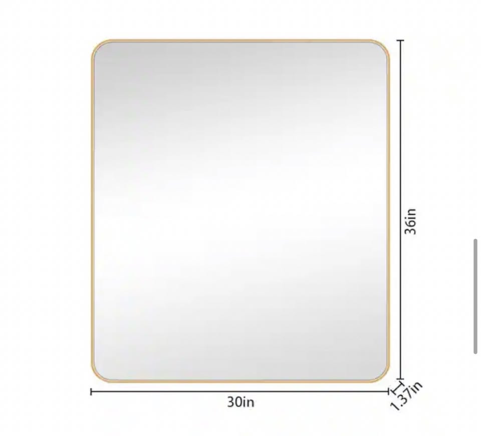 Glacier Bay 30x36 Matte Black Framed Bathroom Mirror