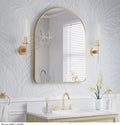 WELLFOR BELLA 28x36 Arch Brushed Gold Bathroom Mirror