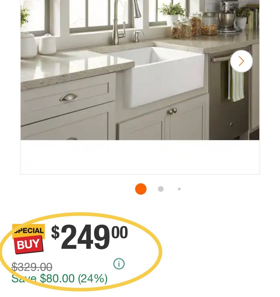 SINKOLOGY Austen 24" Farmhouse Fireclay Kitchen Sink