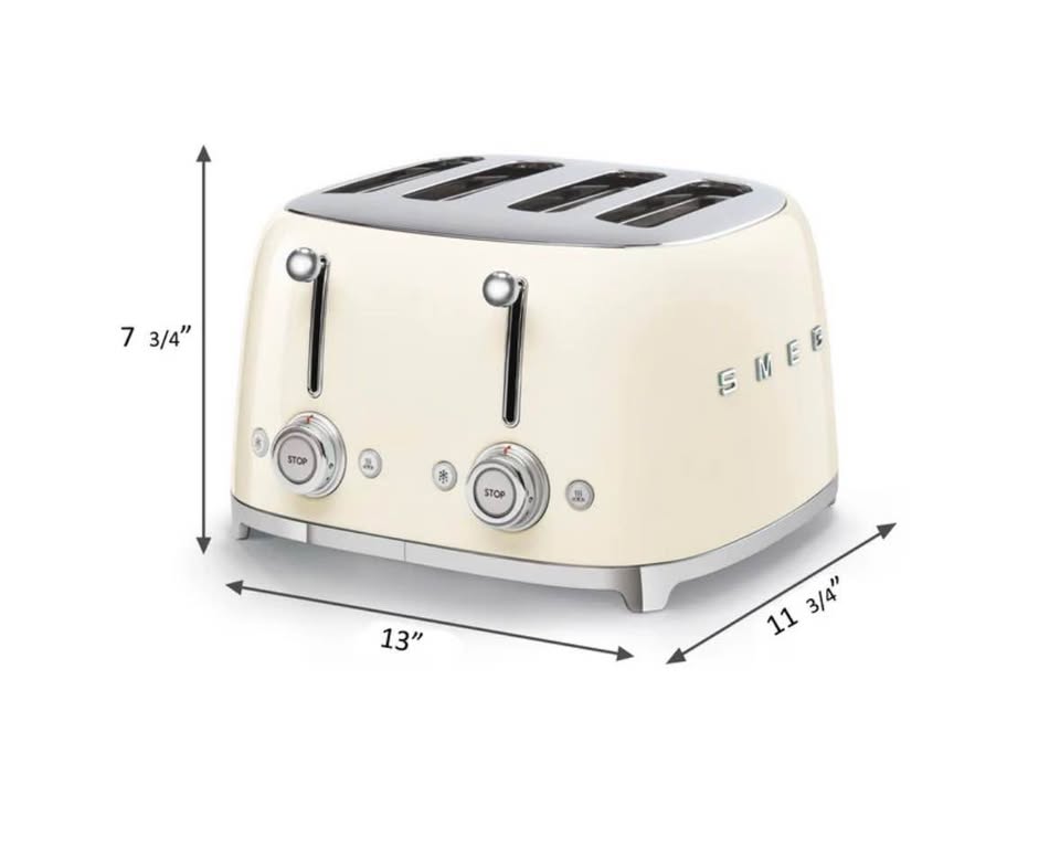 Smeg 4-Slice Toaster - Retro-Style Cream