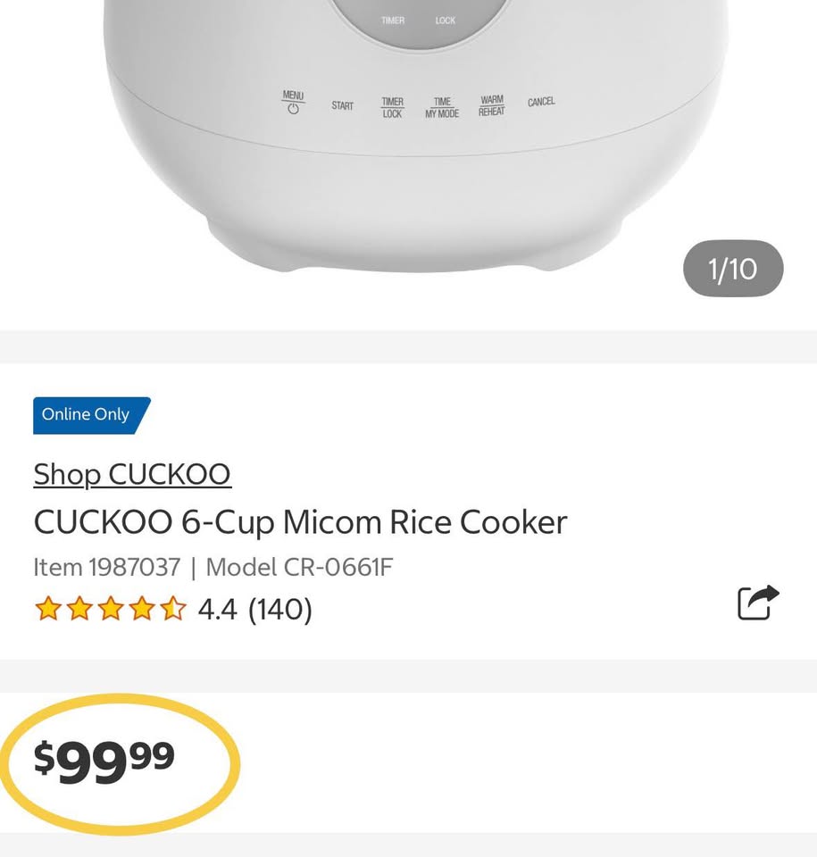 Cuckoo 6-Cup Micom Rice Cooker