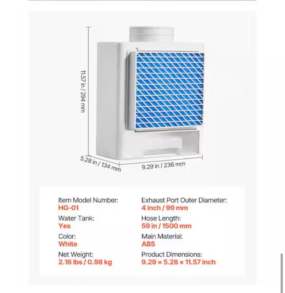 SKYSHALO 3-in-1 Indoor Dryer Vent Kit with Water Drawer Fits 4 in. Exhaust