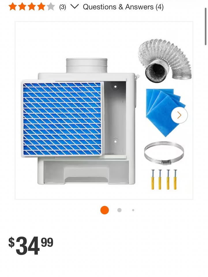 SKYSHALO 3-in-1 Indoor Dryer Vent Kit with Water Drawer Fits 4 in. Exhaust
