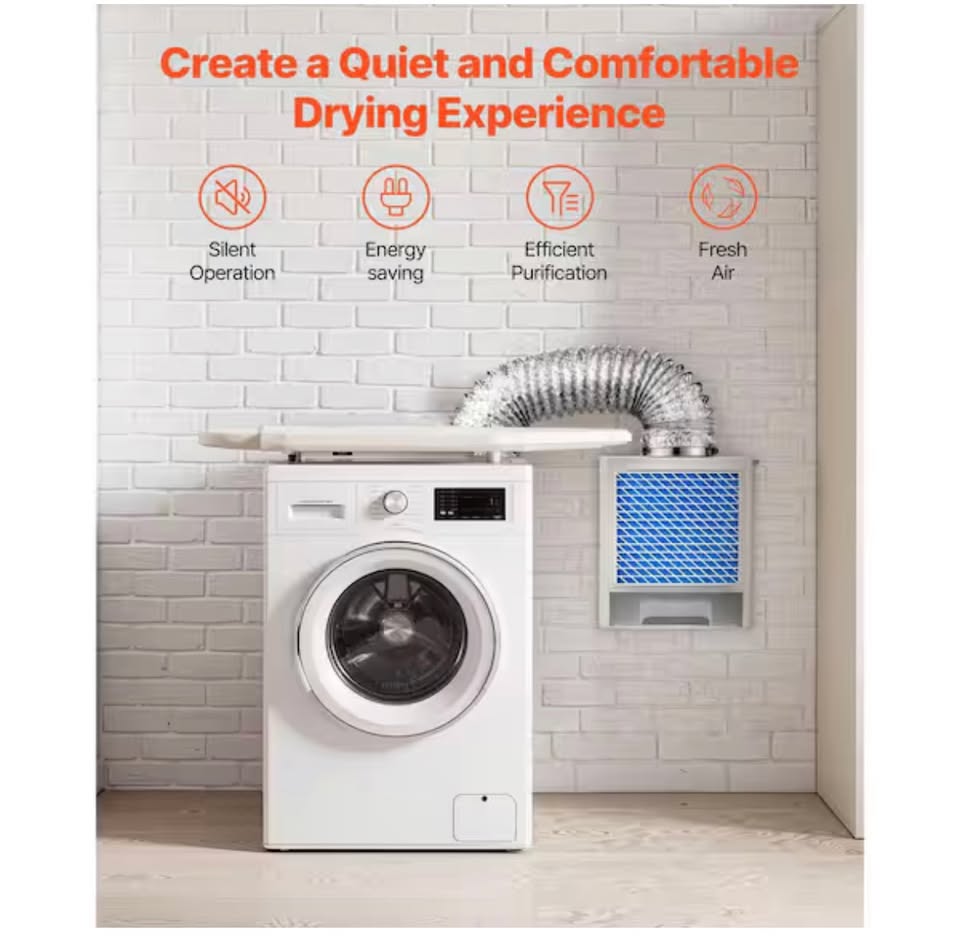 SKYSHALO 3-in-1 Indoor Dryer Vent Kit with Water Drawer Fits 4 in. Exhaust