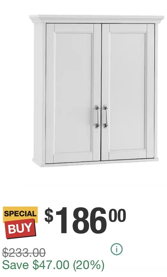 Home Decorators Collection Ashburn 24 in. Bathroom Wall Cabinet