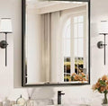 KeonJinn 30x36 Framed Black Bathroom Mirror