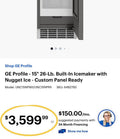 GE Profile 15” Nugget Ice Maker – Panel Ready