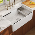 Eridanus 33" White Ceramic Farmhouse Kitchen Sink