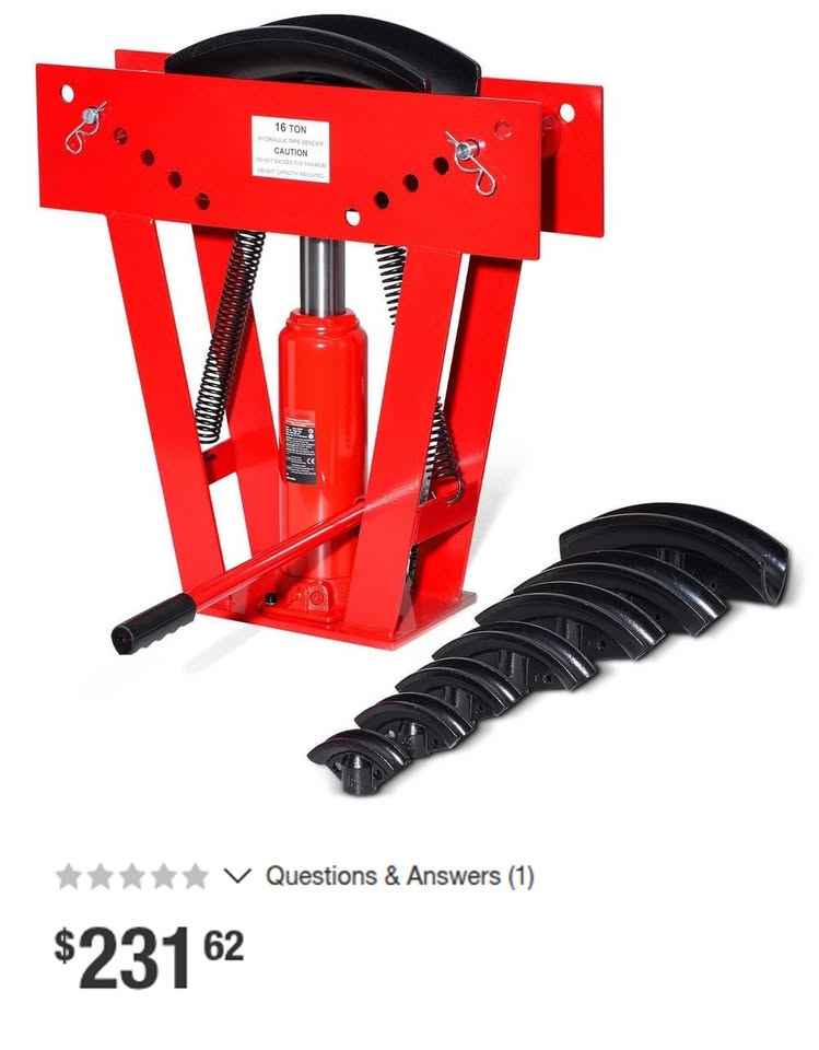 SKYSHALO 16-Ton Manual Hydraulic Pipe Bender with 8 Dies