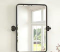 KeonJinn 16x24 Black Framed Pivot Bathroom Mirror