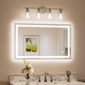 KeonJinn 40 in. LED Bathroom Mirror Brushed Nickel