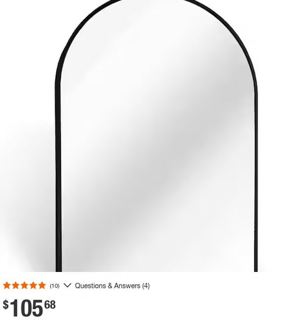 Banbury 24x36 Arch Black Bathroom Mirror