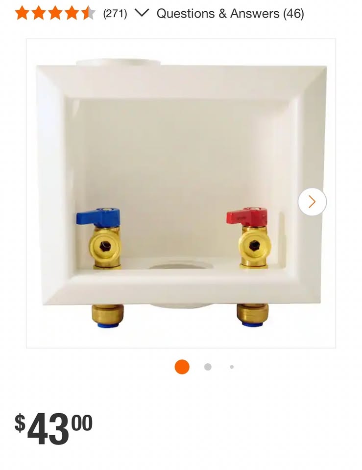 Tectite 1/2 in. Brass Push-to-Connect Washing Machine Outlet Box