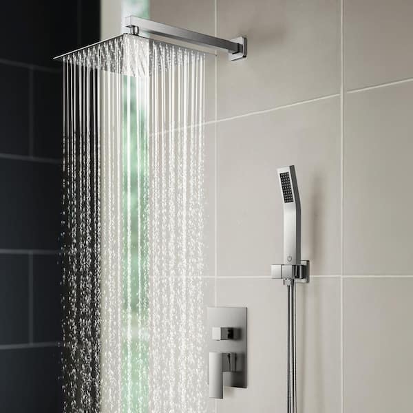 Androme 10 in. Rainfall Shower System Brushed Nickel