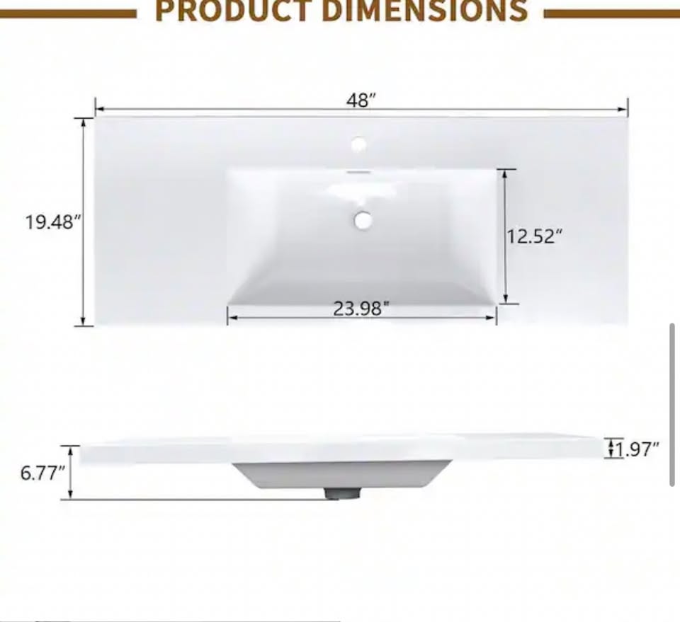 LANDOLT Velora 48 in. Vanity Top