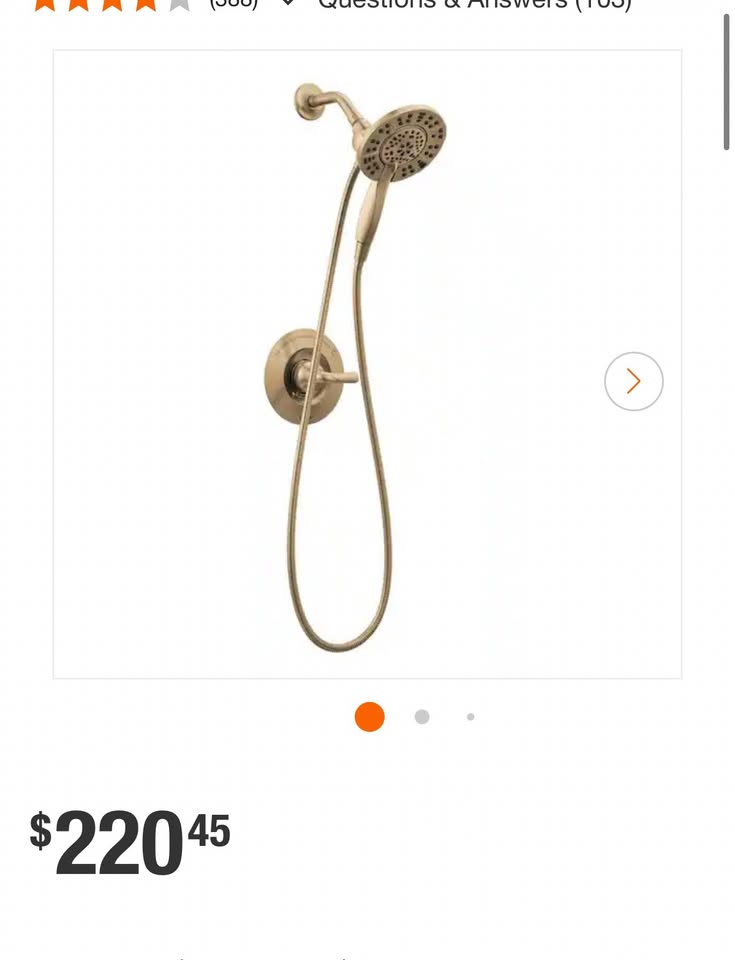 Delta Arvo Gold In2ition Shower Faucet — Champagne Bronze