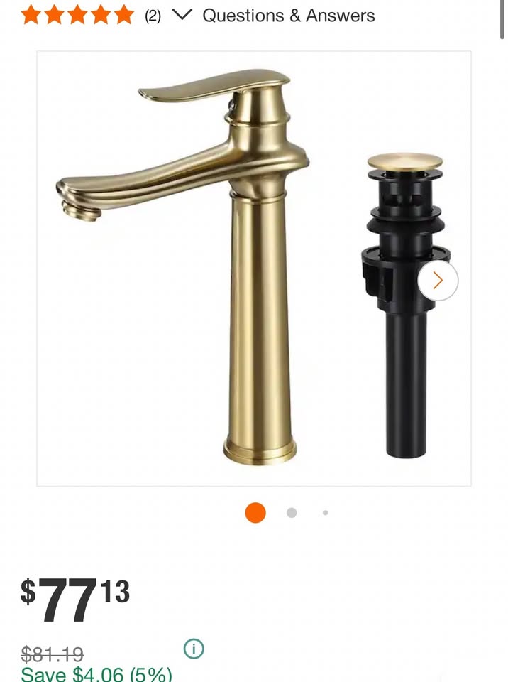 AKLFGN Brushed Gold Waterfall Vessel Faucet