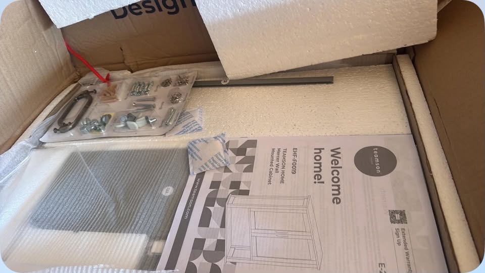 Teamson Home Grey Bathroom Wall Cabinet