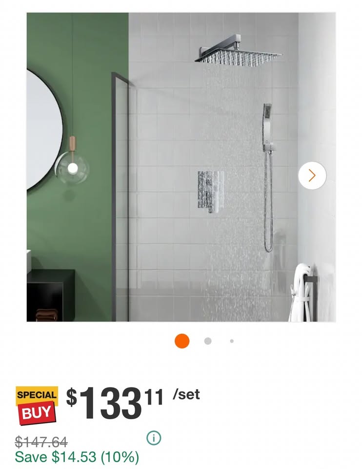 Androme 10 in. Rainfall Shower System Brushed Nickel