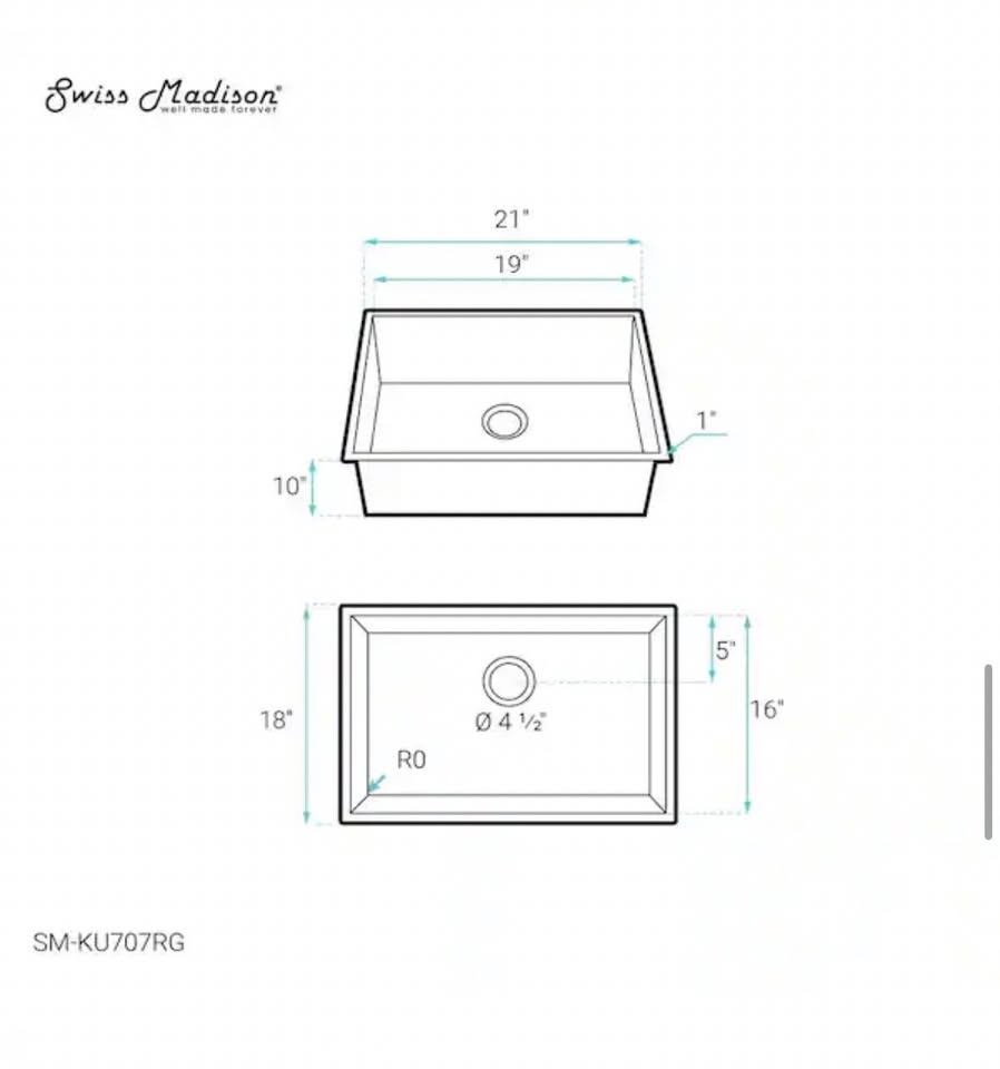 Swiss Madison Tourner 21 in. Undermount Kitchen Sink