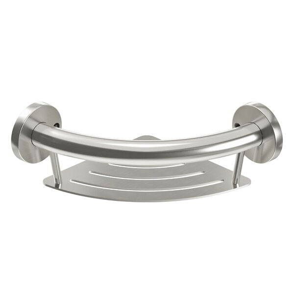 HEALTHCRAFT PLUS 9.5 in. Grab Bar + Corner Shelf 2-in-1