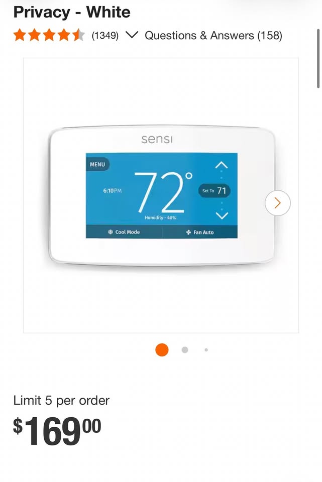Copeland Sensi Touch Smart Thermostat White ST75W