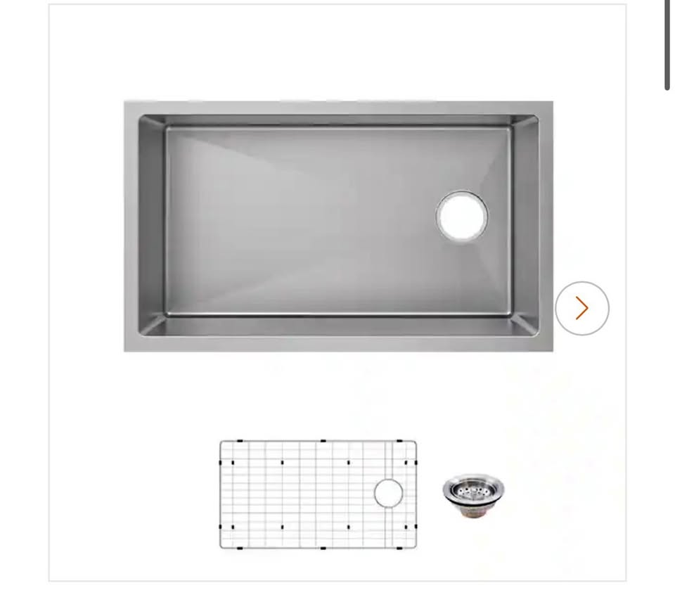 Glacier Bay Tight Radius 31 in. Undermount Single Bowl 18-Gauge Stainless Steel Kitchen Sink
