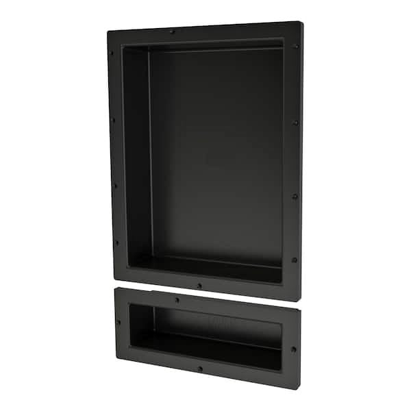 Tile Redi 16x26 Double Shower Niche Set Black RND1620S-6