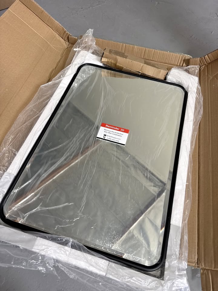 KeonJinn 16x24 Black Framed Pivot Bathroom Mirror