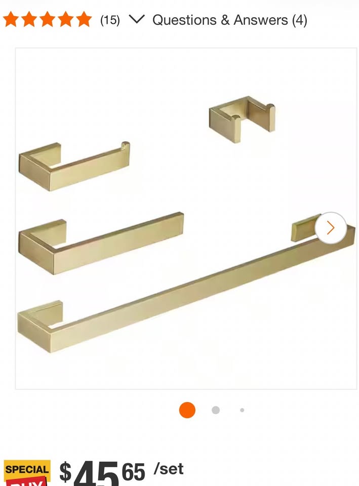 BWE 4-Piece Brushed Gold Bathroom Hardware Set
