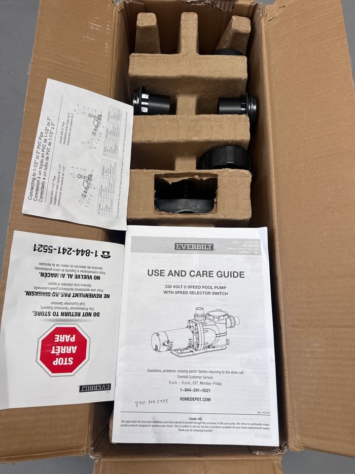 Everbilt 1 HP 2-Speed Pool Pump 230V