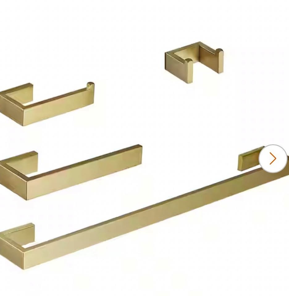 BWE 4-Piece Brushed Gold Bathroom Hardware Set
