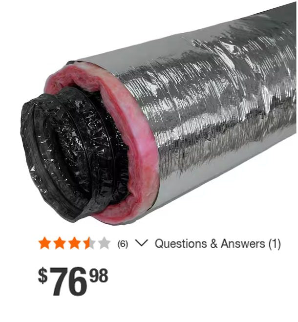Everbilt 8 in. x 25 ft. R6 Insulated Flexible Duct