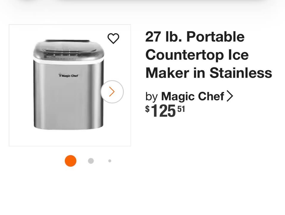 Magic Chef 27 lbs. Bullet Ice Countertop Ice Maker in Stainless Steel