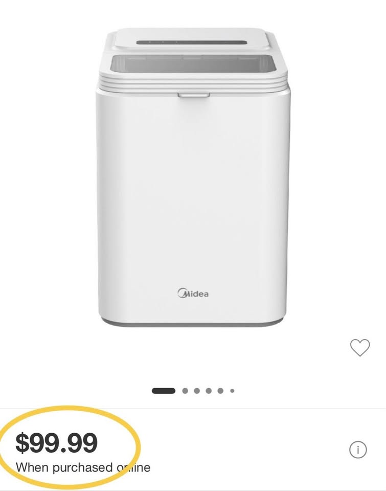 Midea Countertop Bullet Ice Maker - White
