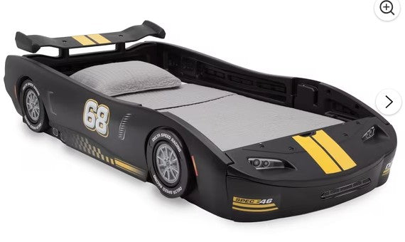 Delta Children Turbo Race Car Twin Bed - Black