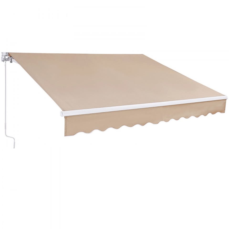 VEVOR Manual Retractable Patio Awning 10 x 8 ft - Beige