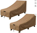 Pure Garden Waterproof Outdoor Chaise Lounge Covers - 2-Pack, Tan (76" x 32" x 32")