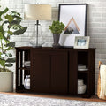 Buylateral Pacific Stackable Cabinet with Sliding Wood Doors - Espresso