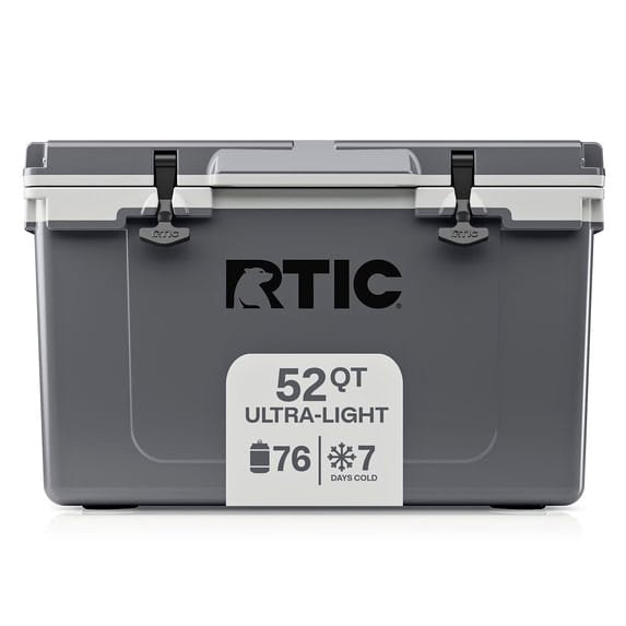 RTIC 52 QT Ultra-Light Cooler Ice Chest – Dark Grey & Cool Grey, 76 Cans