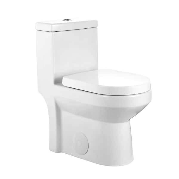 DeerValley Liberty 10 in. Rough-In One-Piece Toilet – Dual Flush, Soft-Close Seat Included, White