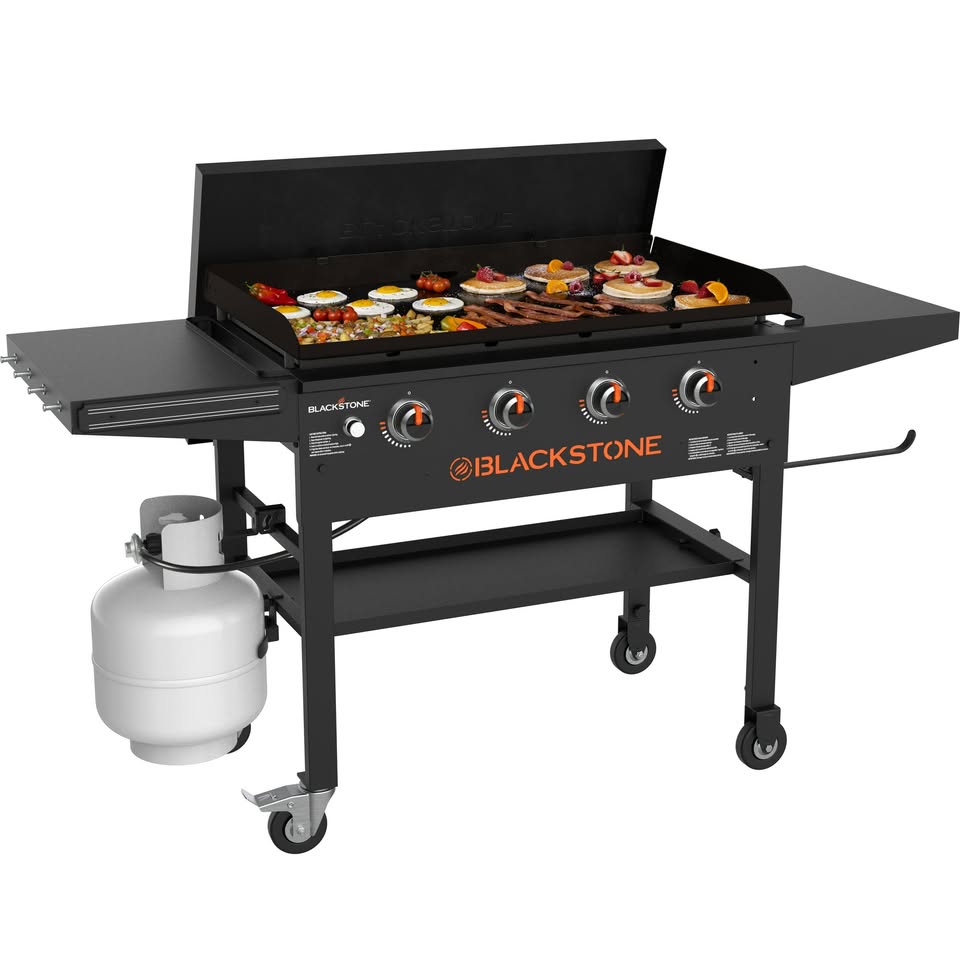 Blackstone Original 4-Burner 36 in. Propane Griddle with Hard Cover – Omnivore, Black