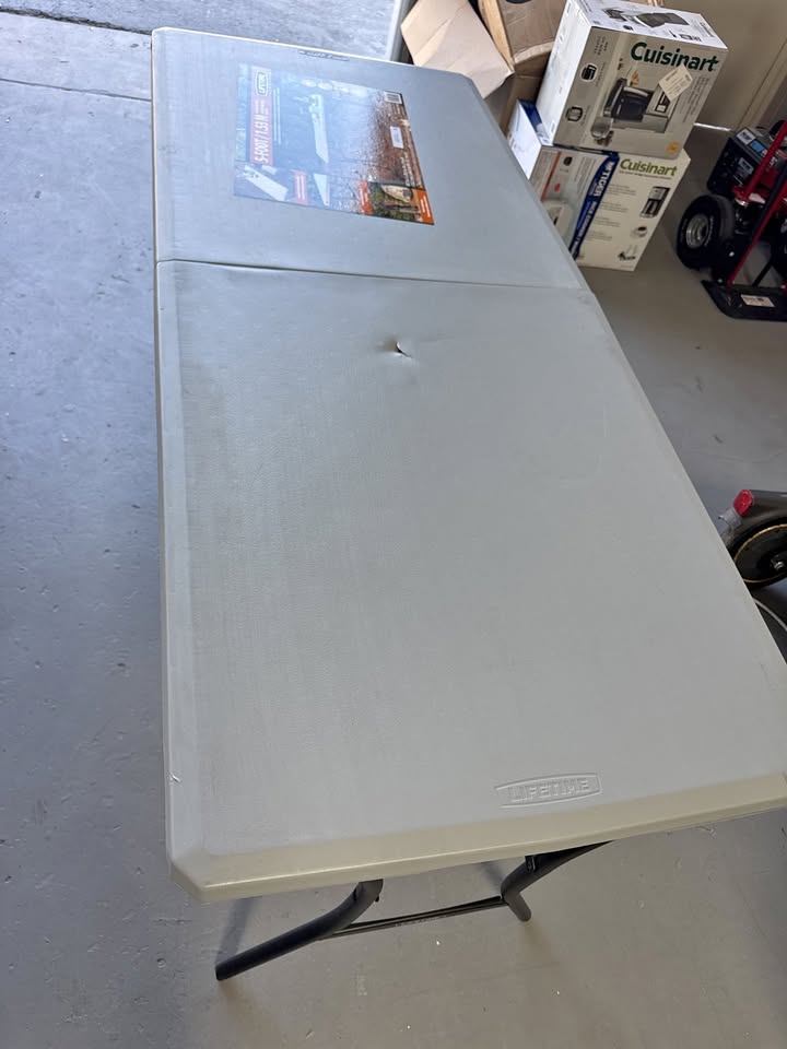 Lifetime 5 ft Fold-in-Half Folding Table – Indoor/Outdoor, Gray