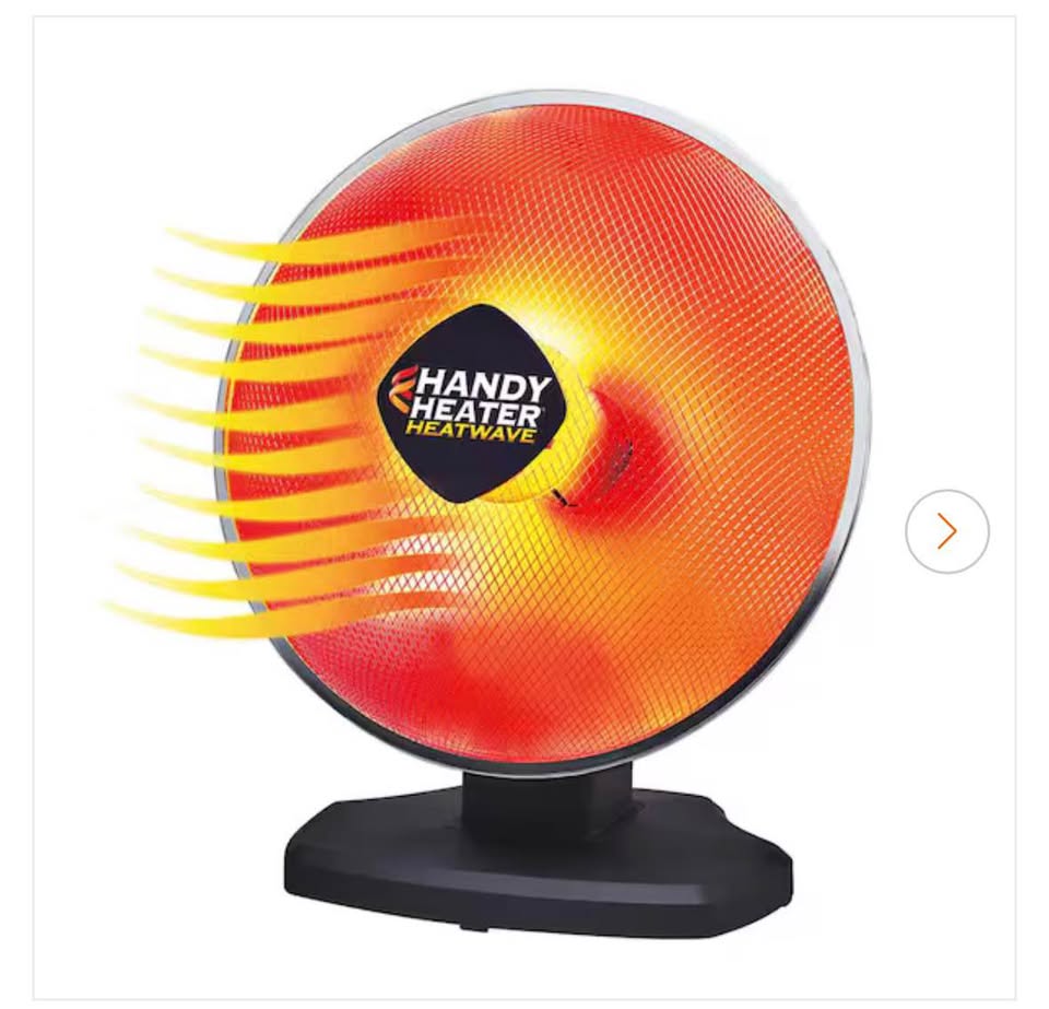 Handy Heater 1200W Oscillating Ceramic Parabolic Space Heater