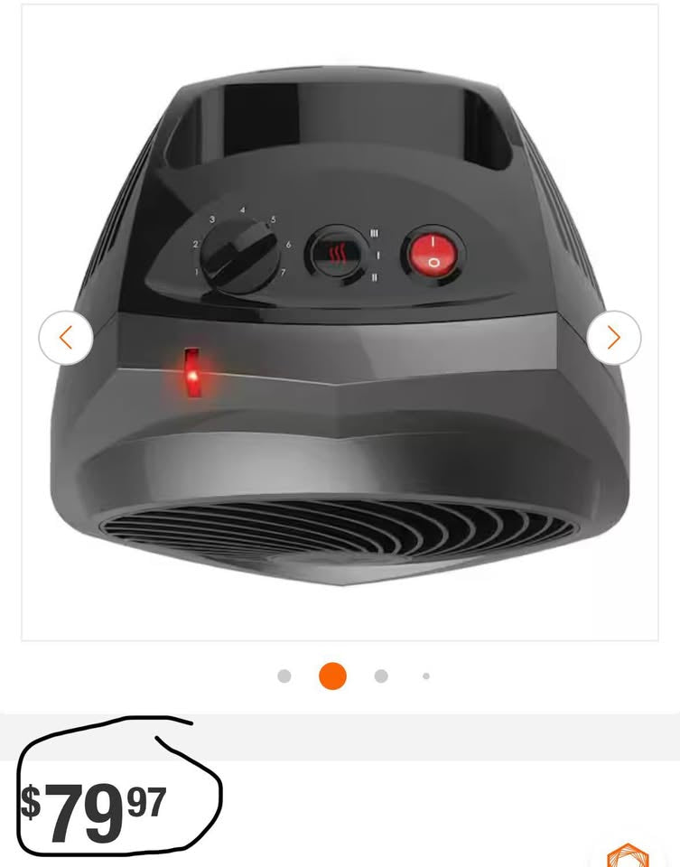 Vornado VH200 1500W Portable Whole Room Space Heater – Charcoal