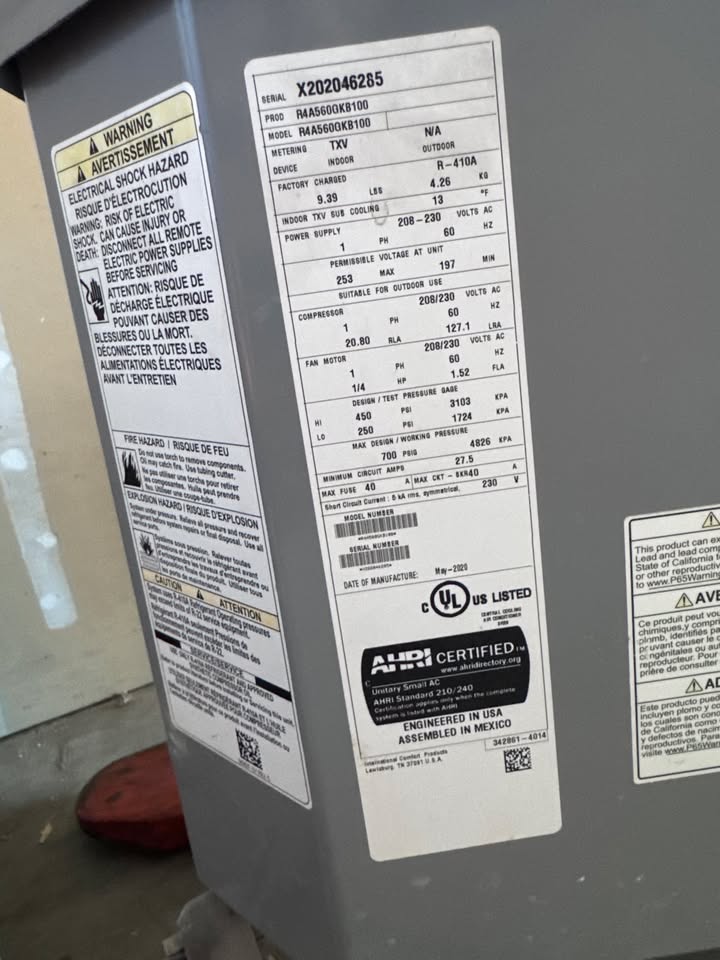 ICP 5 Ton AC Condenser & ADP Evaporator Coil R-410A 14 SEER Air Conditioner